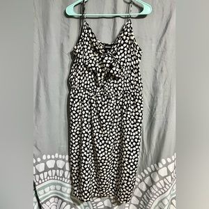 DKNY spaghetti strap black apple print dress